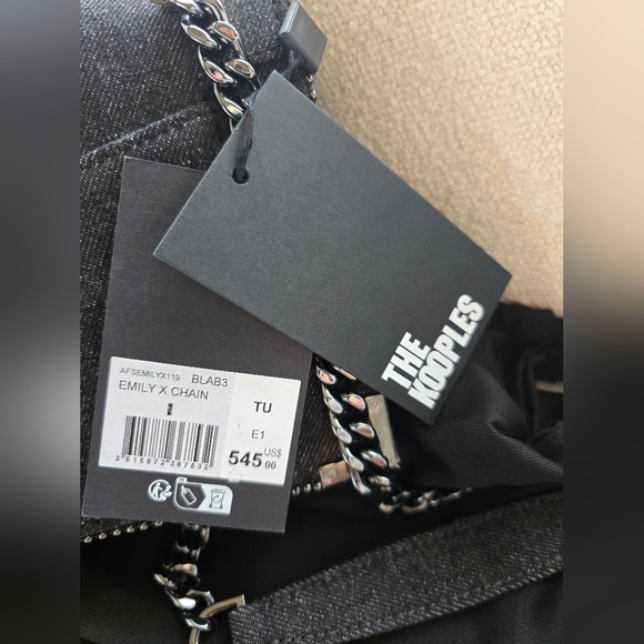 NEW! THE KOOPLES, Denim Chain Bag, Black/Charcoal, MSRP $545 - Picture 11 of 11